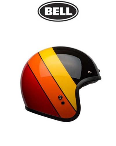BELL 커스텀500 리프 블랙/옐로우/오렌지/레드 오픈페이스 헬멧
